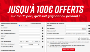 formulaire inscription Betclic 